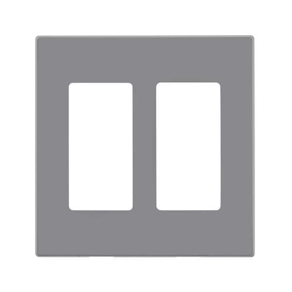 Leviton Leviton Decora Light Gray 2 gang Polycarbonate Decorator Screwless Wall Plate 1 pk R79-80309-0LG - main